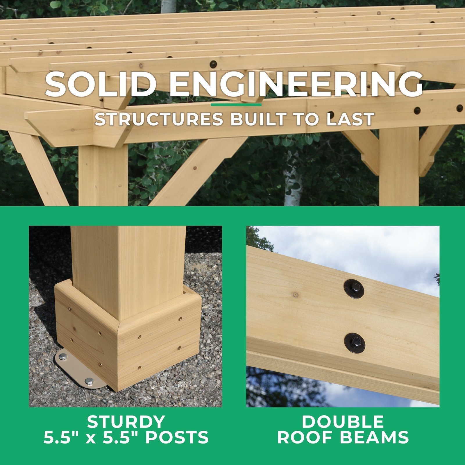 Yardistry Meridian Pergola Natural Cedar 10 ft×22 ft - Image 7