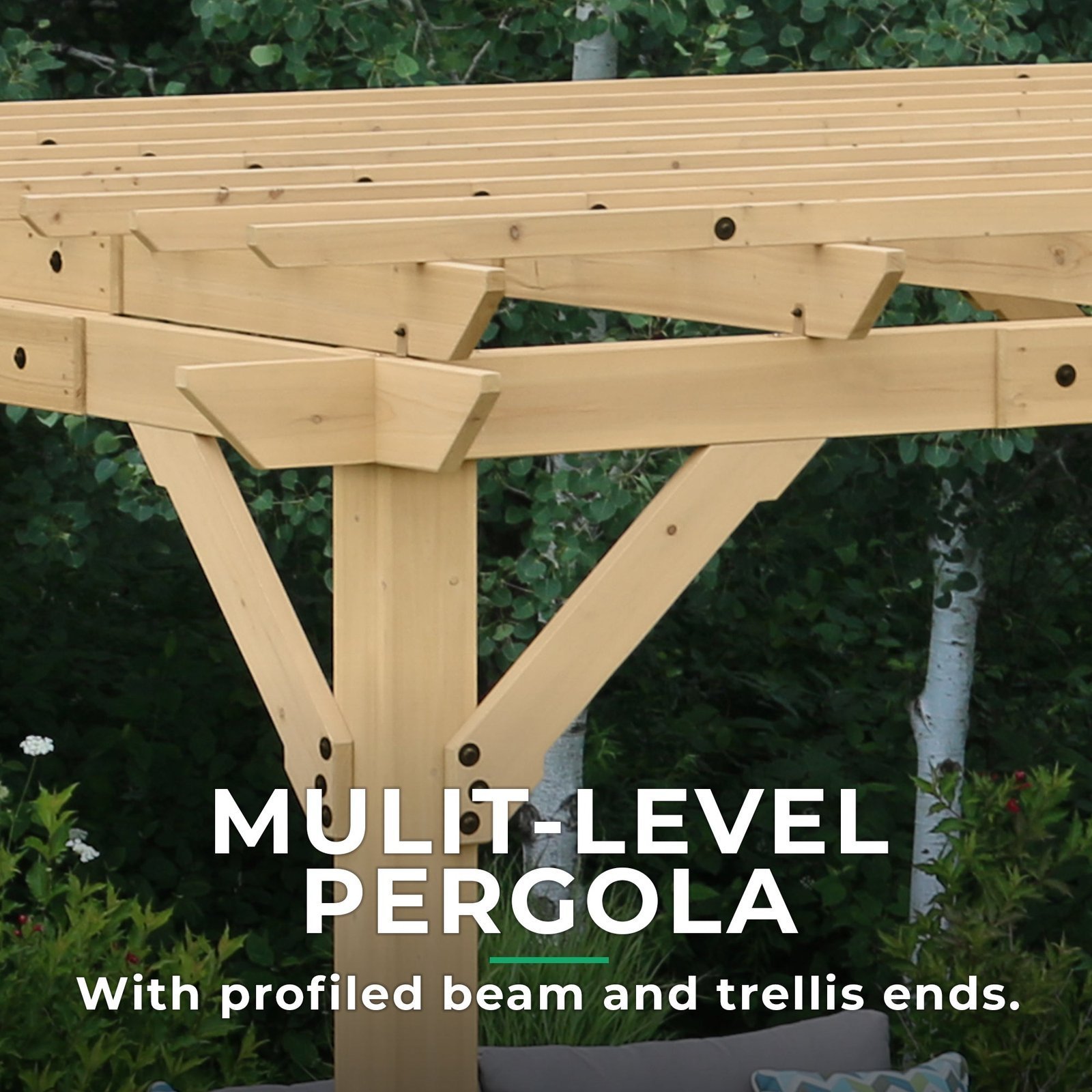 Yardistry 10×12 ft Cedar Meridian Pergola - Image 4