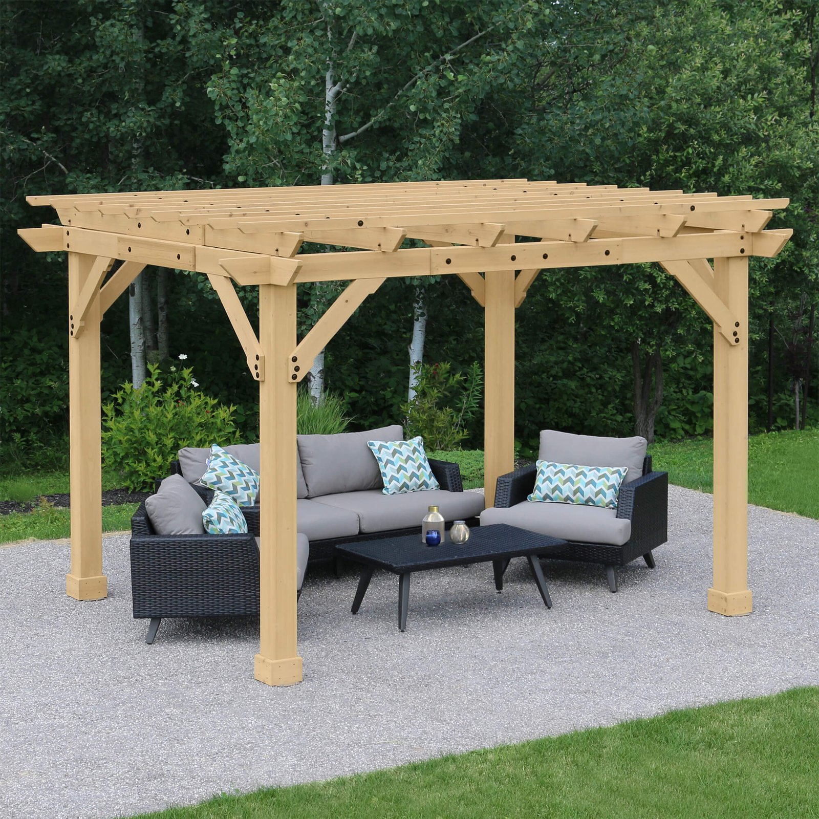 Yardistry 10×12 ft Cedar Meridian Pergola - Image 2
