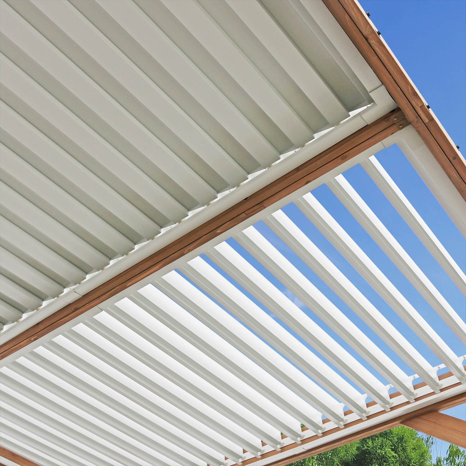Yardistry Structures 13×11 ft Cedar Louvered Roof Pergola - Image 5