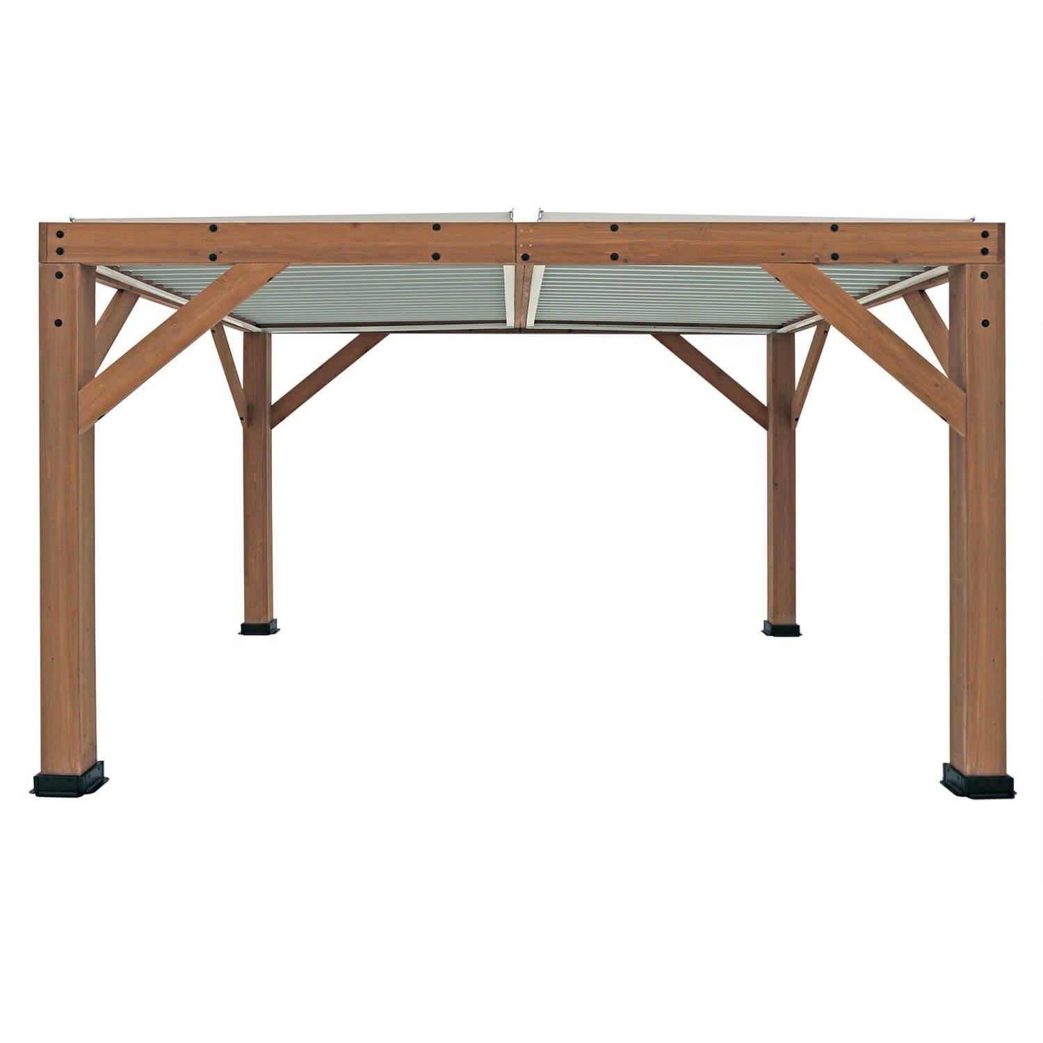 Yardistry Structures 13×11 ft Cedar Louvered Roof Pergola - Image 7