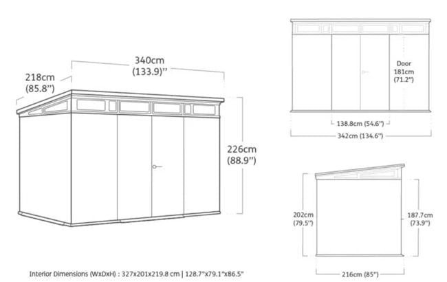 Keter Signature Storage Shed Ashwood Brown 11×7 Ft Resin - Image 3