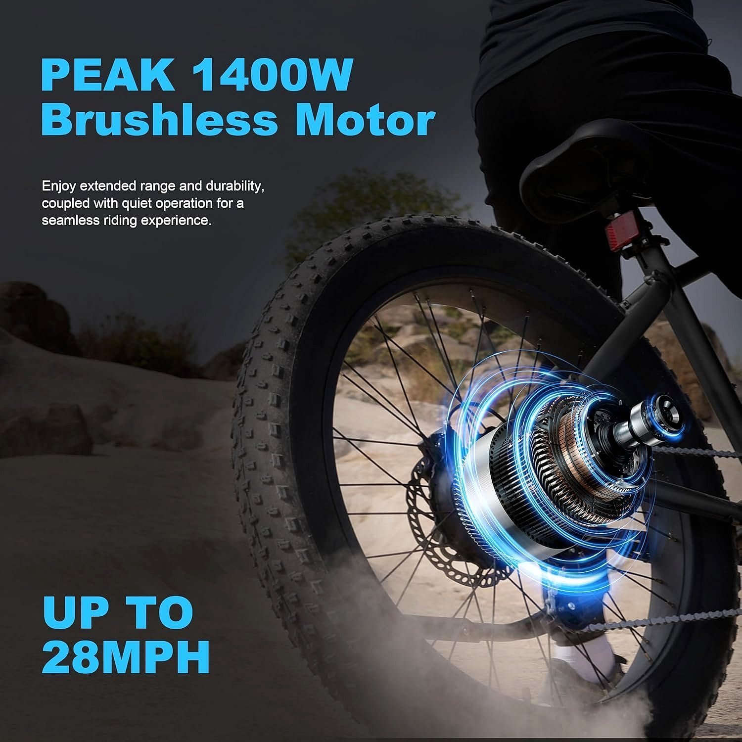 ACTBEST Ranger All-Terrain Electric Mountain Bike, 1400W Peak Motor, 65-Mile Range, 26×4 Inch Fat Tires - Image 5