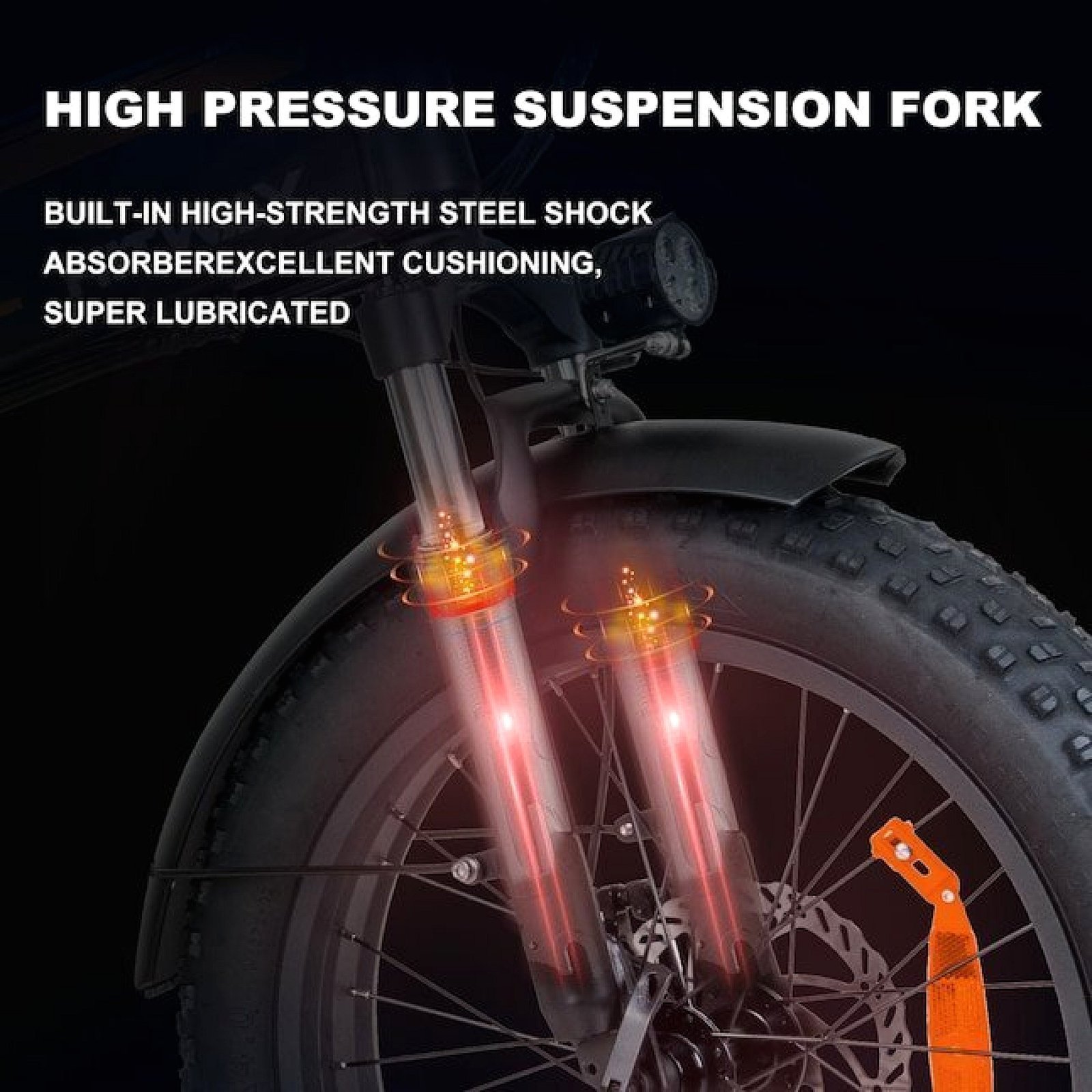 Colorway Orange 750W Fat Tire Electric Bike - Image 5