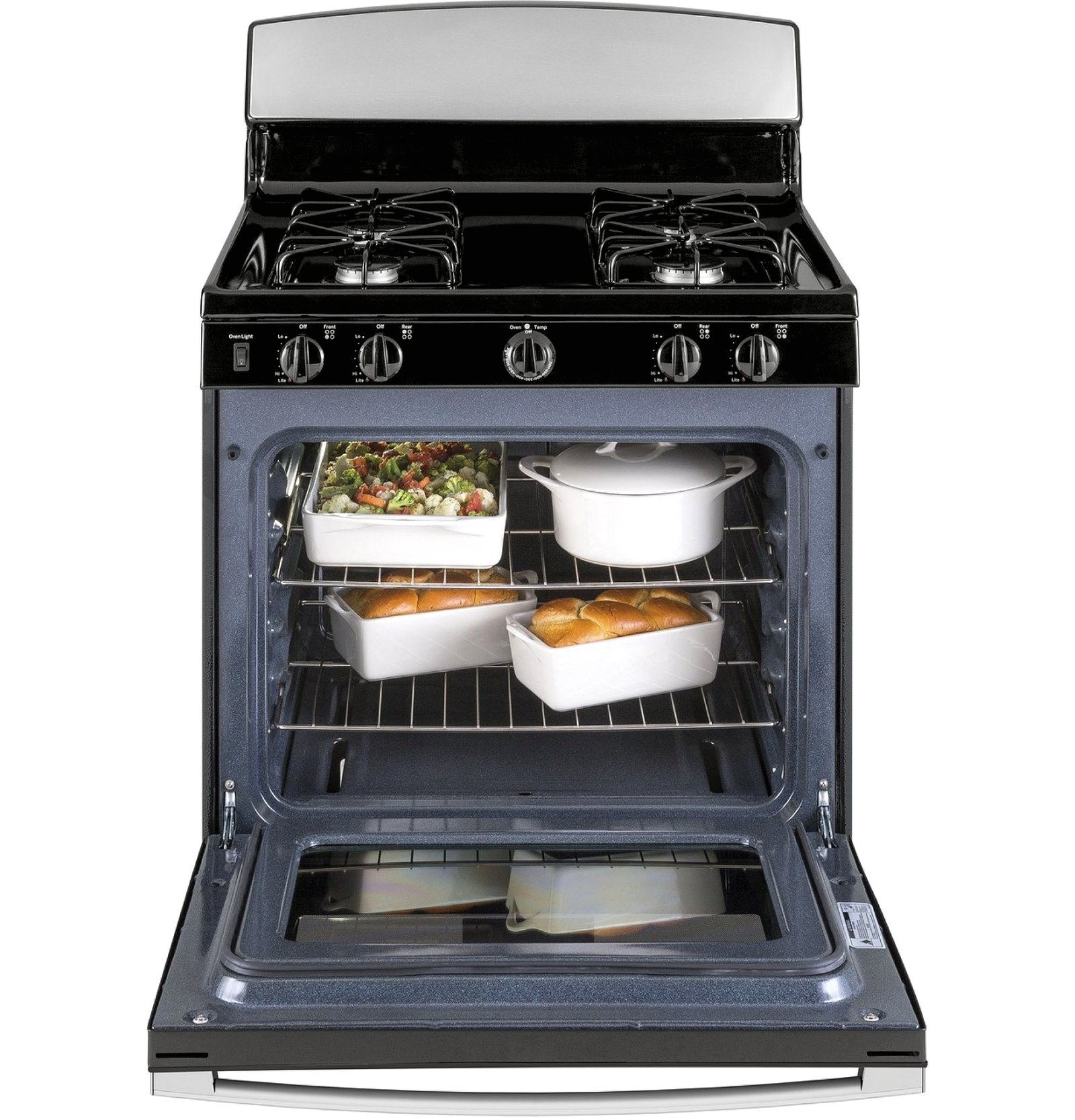 GE 30″ Free-Standing Gas Range with 4 Sealed Burners, Stainless Steel (JGBS30RETSS) - Image 4