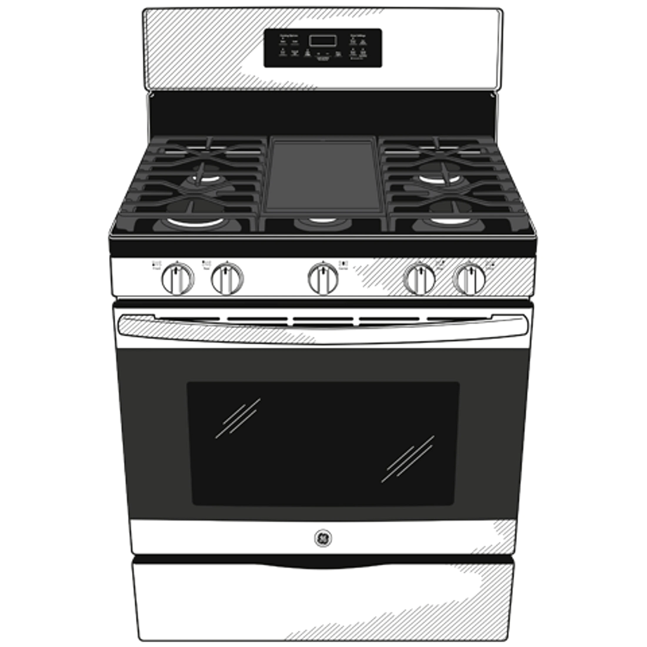 GE 30-Inch Freestanding Gas Range with 4.8 cu. ft. Oven Capacity and Sealed Cooktop Burners - Image 15