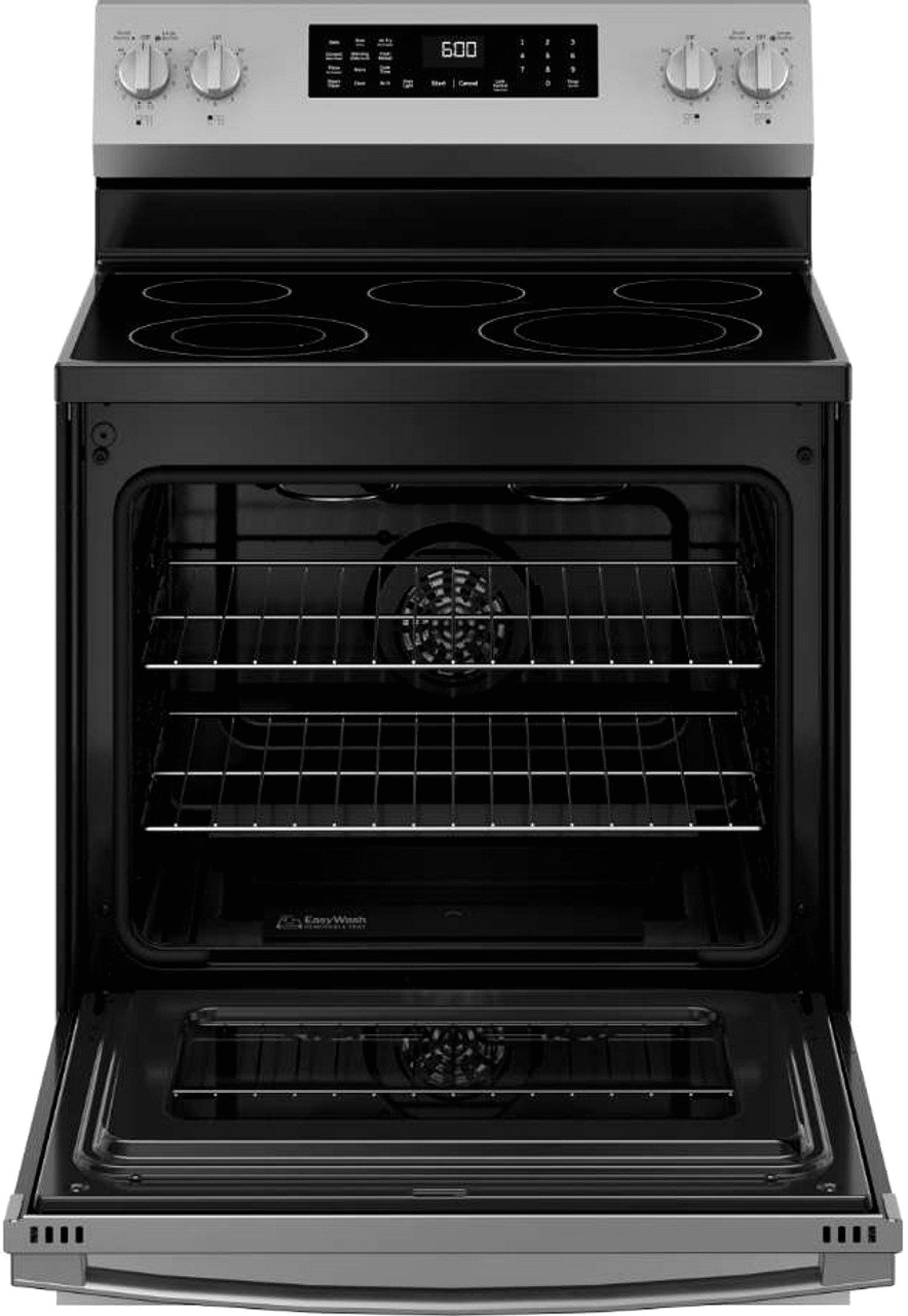 GE 30-inch Freestanding Electric Convection Range with No Preheat Air Fry, WiFi, and EasyWash Oven Tray, Stainless Steel - Image 6