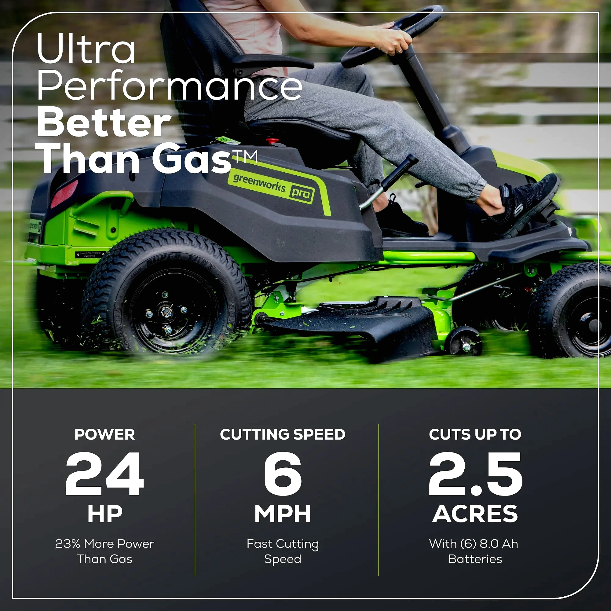 Greenworks 60V 42-Inch Cordless Battery CrossoverT Riding Lawn Mower - Image 4