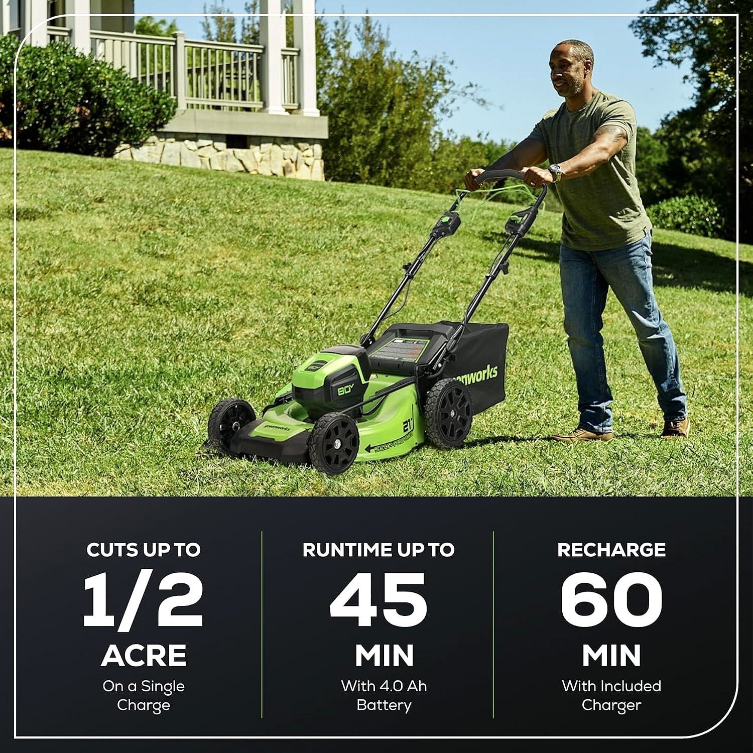 Greenworks 80V 21-Inch Cordless Self-Propelled Lawn Mower - Image 5