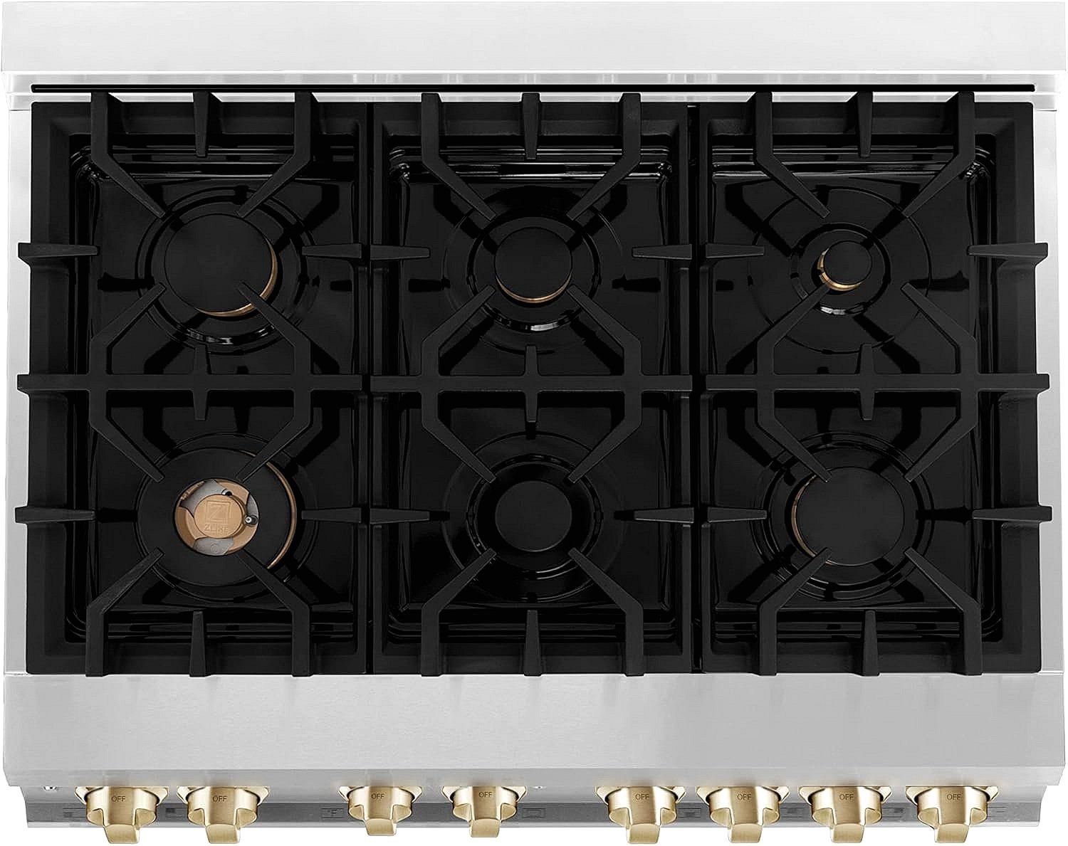 ZLINE Autograph Edition 36 Inch 4.6 Cu. Ft. Dual Fuel Range with Gold Accents, RAZ-36-G - Image 3