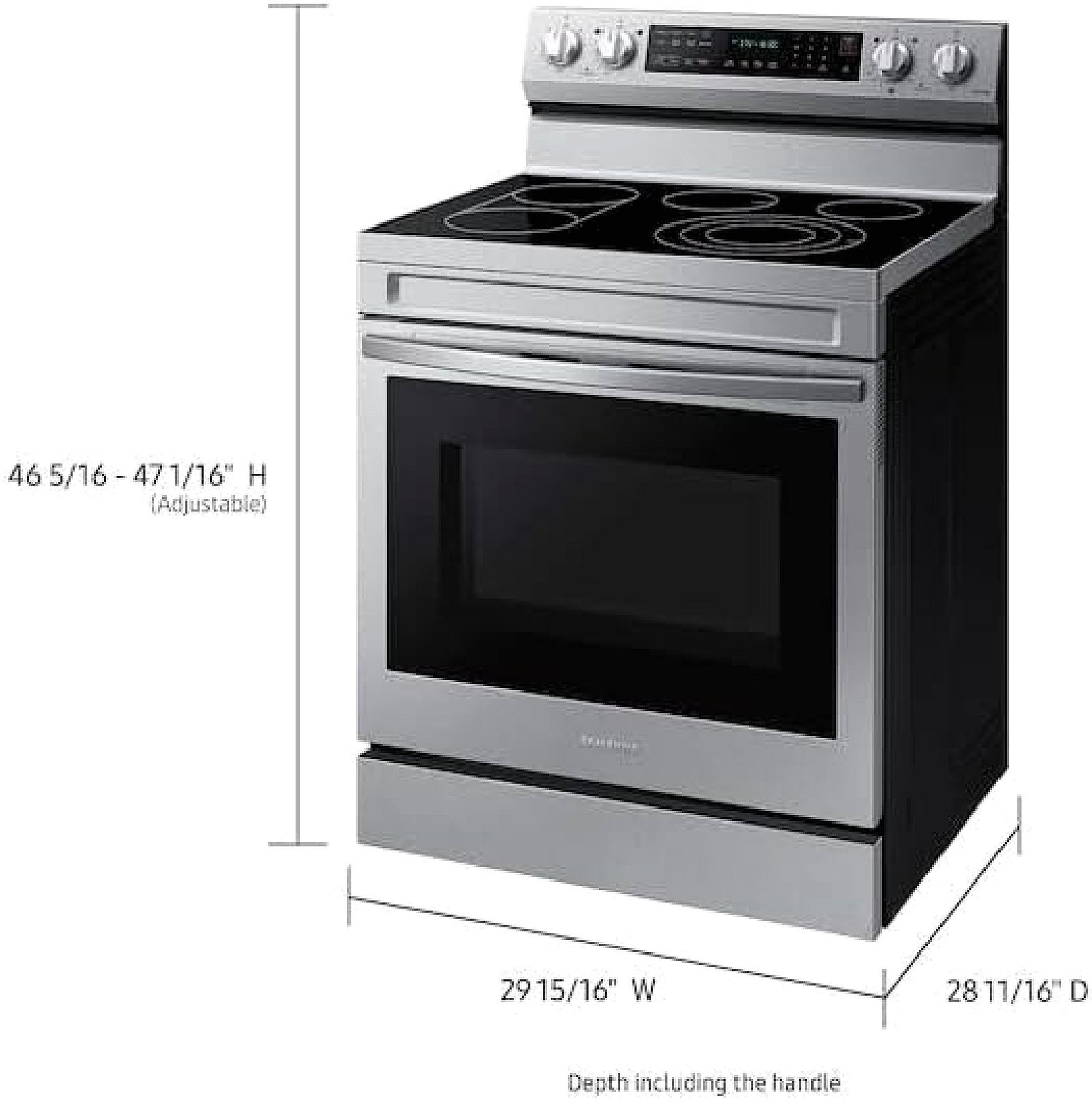 Samsung 6.3 cu. ft. Smart Freestanding Electric Range with No-Preheat Air Fry, Convection+, & Griddle, Stainless Steel NE63A6711SS - Image 2