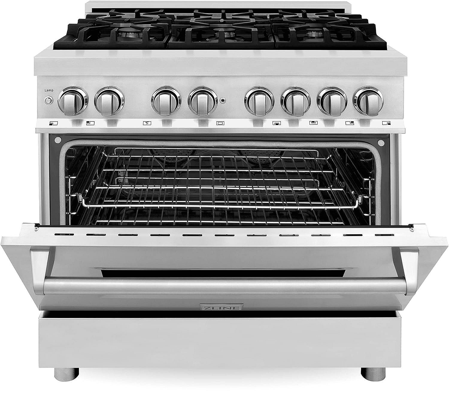 ZLINE 36 in. 4.6 cu. ft. Legacy Dual Fuel Range with 6 Burner Gas Cooktop and Electric Convection Oven in Stainless Steel (RA36) - Image 6