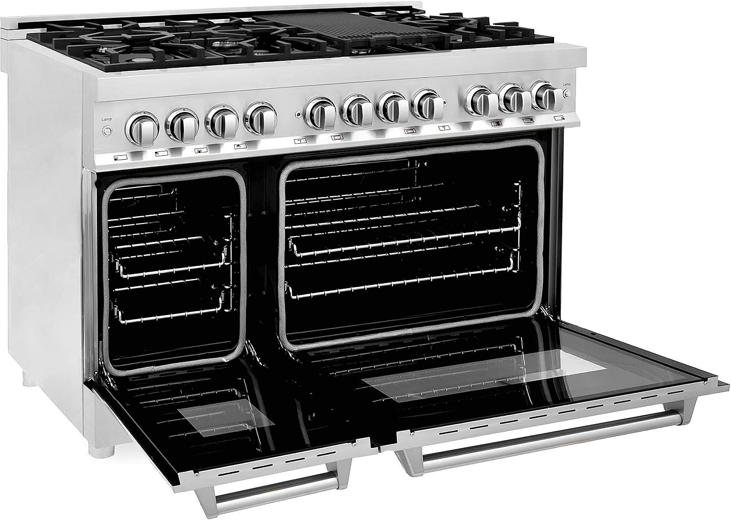ZLINE 48-Inch Legacy Series Dual Fuel Range with 7 Burner Gas Cooktop and Electric Convection Oven, Stainless Steel (RA48) - Image 4
