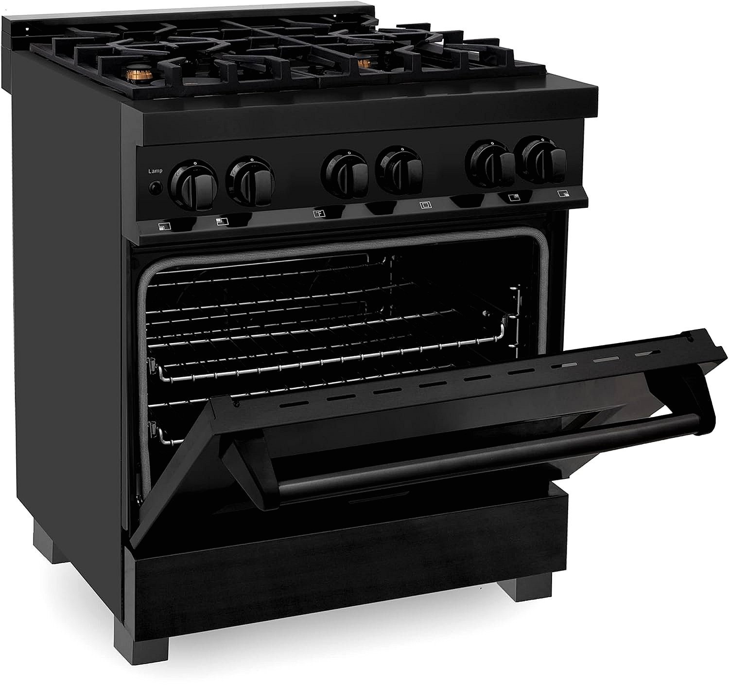 ZLINE Legacy 30-inch 4.0 Cu. Ft. Dual Fuel Range with Brass Burners, Black Stainless Steel (RAB-BR-30) - Image 3