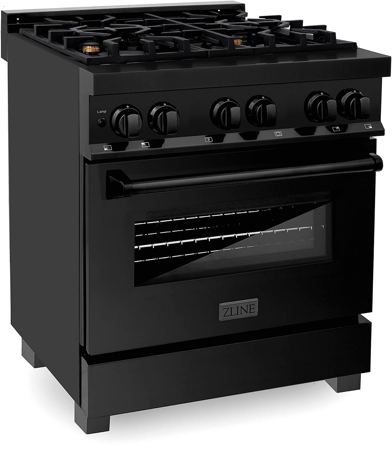 ZLINE Legacy 30-inch 4.0 Cu. Ft. Dual Fuel Range with Brass Burners, Black Stainless Steel (RAB-BR-30) - Image 4