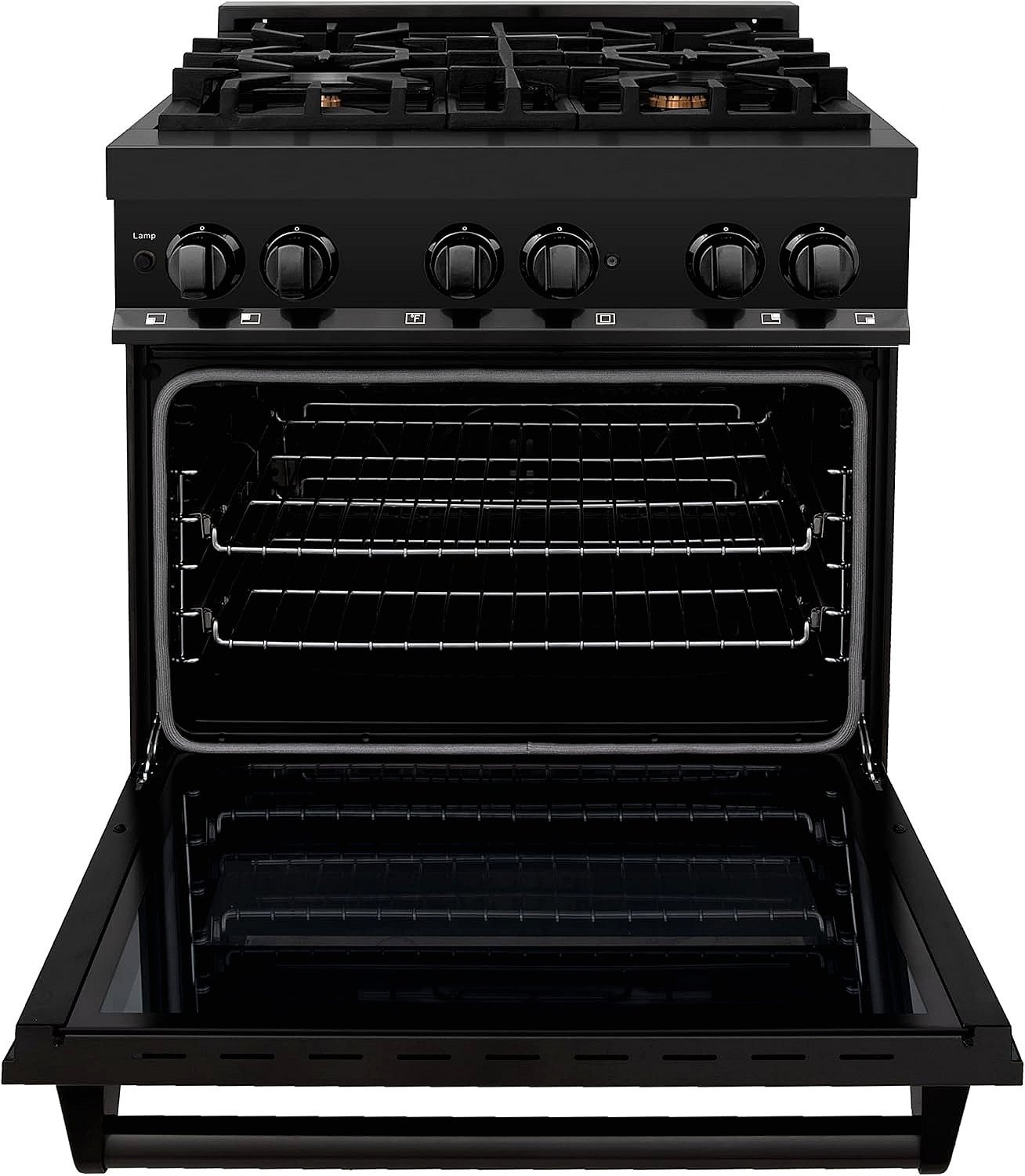 ZLINE Legacy 30-inch 4.0 Cu. Ft. Dual Fuel Range with Brass Burners, Black Stainless Steel (RAB-BR-30) - Image 5